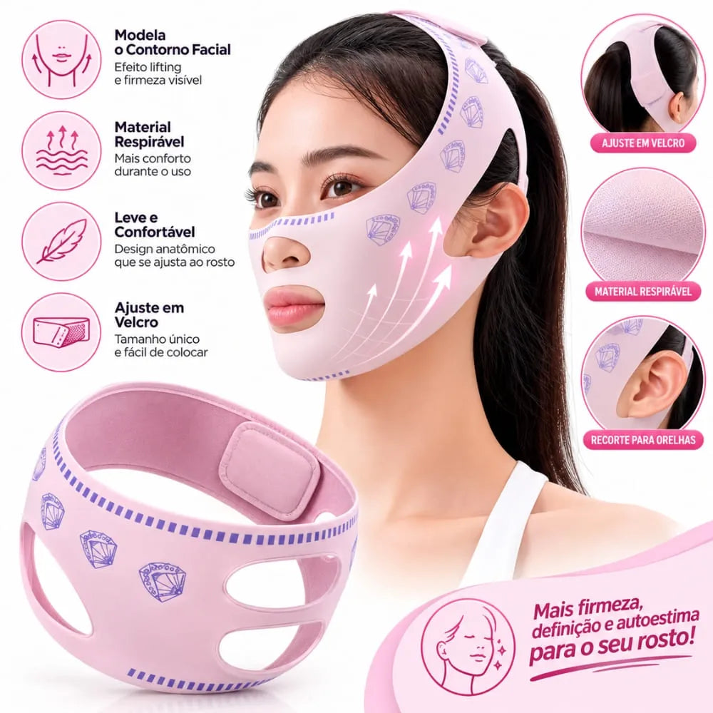 Kit 2 V-Revitalize - Máscara De Contorno Facial Com Design Anatômico Ajustável