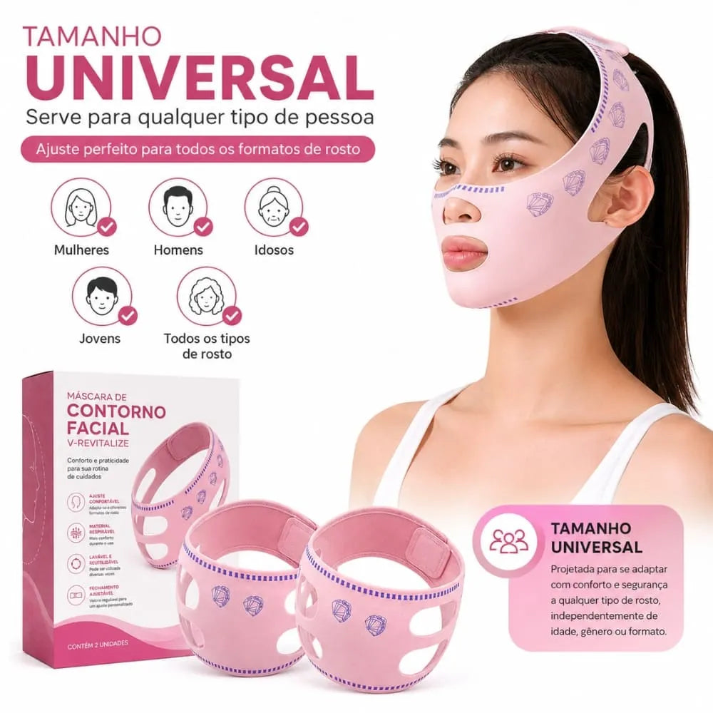 Kit 2 V-Revitalize - Máscara De Contorno Facial Com Design Anatômico Ajustável
