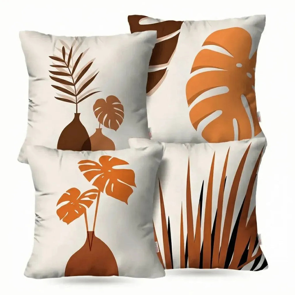 Kit 4 Capas Almofadas Decorativas Bege 45x45 Charme da Casa