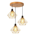 Luminária Pendente Triplo Aramado Diamante Charme da Casa