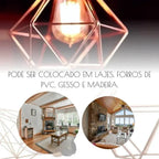 Luminária Pendente Triplo Aramado Diamante Charme da Casa