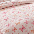 Cobre-leito Bouti de Microfibra Ultrassonic Estampada + Porta-travesseiros – Íris Rosa Charme da Casa
