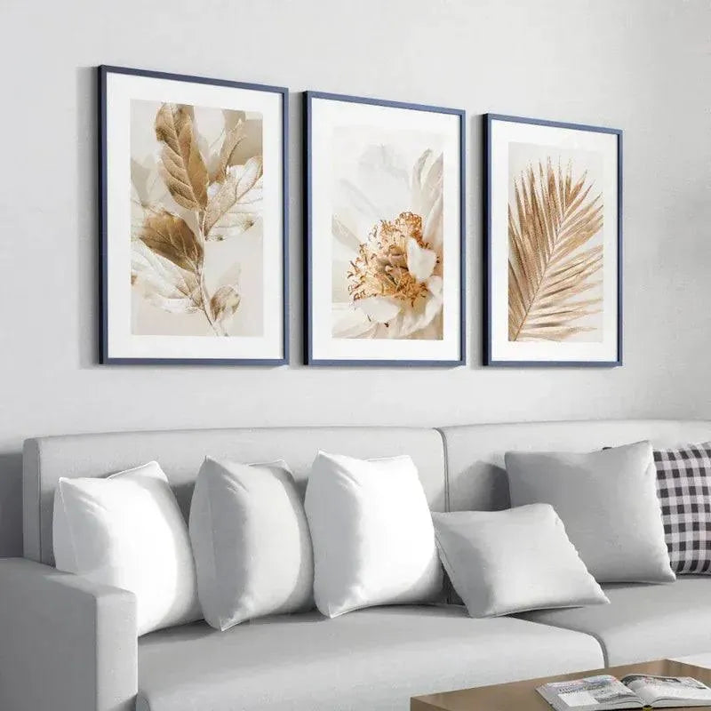 Kit 3 Quadros Decorativos Praia e Mar Charme da Casa Moldura