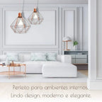 Luminária Pendente Triplo Aramado Diamante Charme da Casa