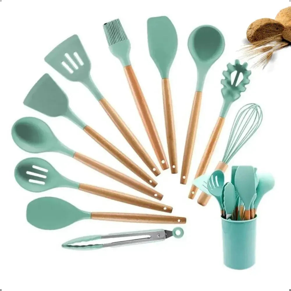 Kit Utensílios de Cozinha em Silicone Lar Bem Feito