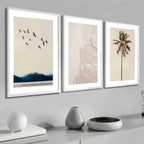 Kit 3 Quadros Decorativos Praia e Mar Charme da Casa Moldura