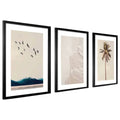 Kit 3 Quadros Decorativos Praia e Mar Charme da Casa Moldura