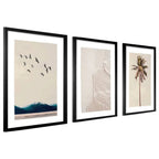 Kit 3 Quadros Decorativos Praia e Mar Charme da Casa Moldura
